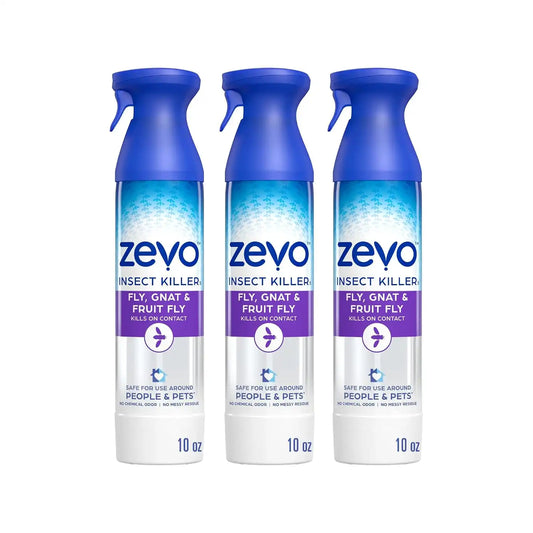 Zevo Flying Insect Bug Aerosol Spray, Kills Flies & Fruit Flies, 3 Bottles